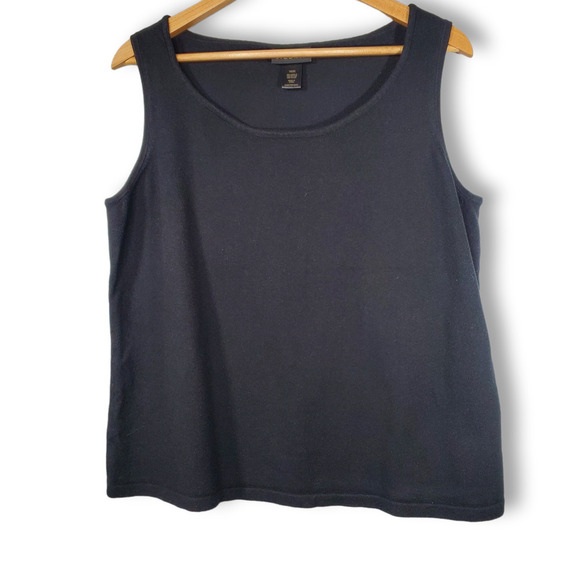 Lane Bryant Woven Sleeveless Cotton Blend Tank Top Black Size 18/20 - Picture 1 of 7